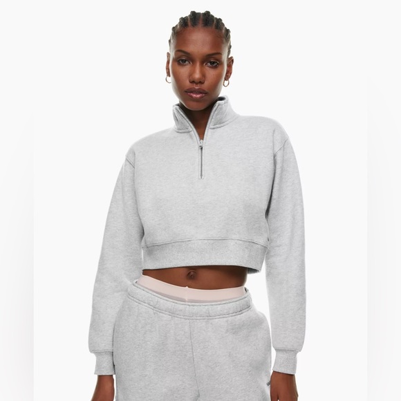 Aritzia Tna Cozy Fleece Perfect 1/4 Zip Sweatshirt - Picture 7 of 11